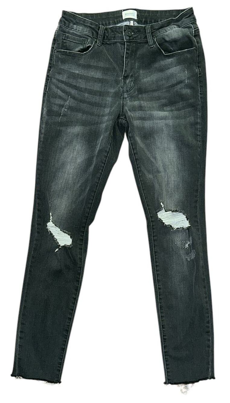 Special A Mid-Rise Distressed Gray Ankle Skinny Jeans Size 7 26X27